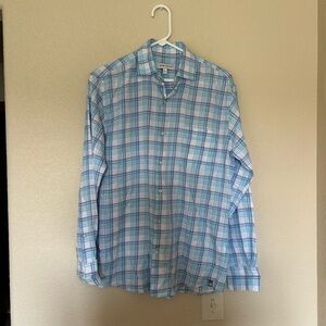 Peter Millar 100% Cotton Plaid Button Down Long Sleeve Shirt